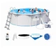 Каркасный бассейн Bestway 56369 610х360х122 см овальный 19229 л с песочным фильтром лестницей тентом и подстилкой - изображение 2