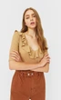 Топ Stradivarius темно-бежевий PGCLA588 S - изображение 1