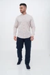 Рубашка лен стойка Trend Collection U02-152 бежевый L - изображение 4