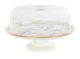Тортовница на ножке Alba ceramics Marble керамическая с крышкой 30 см Белый мрамор 769-024 - изображение 1