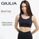 Жіночий безшовний топ з ефектом бра Giulia SPORT TOP BRA EFFECT S/M Black, спортивний з мікрофібри, широкі бретелі - зображення 1