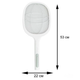 Електрична мухобійка Qualitell Electric Mosquito Swatter M4 Акумуляторна ракетка 2в1 з УФ-лампою Знищувач літаючих комах для дому White - зображення 2