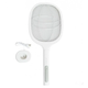 Електрична мухобійка Qualitell Electric Mosquito Swatter M4 Акумуляторна ракетка 2в1 з УФ-лампою Знищувач літаючих комах для дому White - зображення 4