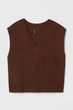 В'язаний топ жилет H&M 992585006c63 XS коричневий (100011463) - зображення 1