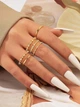 Набор кольцо 6 шт Shein sj2405170050404373 9 золотистое (100012136) - изображение 6