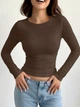 Лонгслив Shein sz2409249953629498 XL коричневый (100012227) - изображение 1