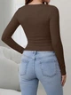 Лонгслив Shein sz2409249953629498 XL коричневый (100012227) - изображение 4