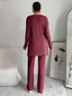 Комплект (свитер + штаны) Shein sz2311132304375887 S бордовый (100012205) - изображение 2