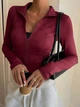 Спортивный лонгслив Shein st25091079804597326 L бордовый (100012243) - изображение 6