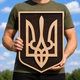 Настенный деревянный Герб Украины 50x38 см на щите Woodyard из фанеры, трезубец на стену (40401--50x38) - изображение 1