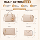 Набор женских сумок 4 в 1 с брелоком-медвежонком MI-beige бежевый - изображение 3