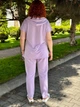 Костюм женский летний спортивный з капюшоном двонитка цвет сиреневый размер 60-62 - изображение 2