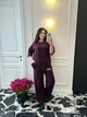 Костюм повседневный (туника и брюки) трикотаж-двунитка цвет марсала размер 52-54 - изображение 2