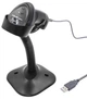 Сканер штрих-кодів Qoltec Laser 1D USB зі стійкою Black (50870) (5901878508702) - зображення 1