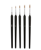 Набор кисточек для рисования 5 шт. тонкие для акварели акрила росписи деталей черные U9759 - изображение 1