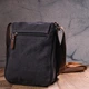 Вертикальная мужская сумка текстильная Vintage 21265 Черная - изображение 8