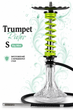 Кальян Trumpet Rider S Big Mint 63см из нержавеющей стали трампет райдер диаметр 14мм зеленый с диффузором - изображение 1