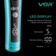 Триммер аккумуляторный VGR V-299, 4 насадки, 9000RPM, 2000 mAh, 5 уровней скорости, LED дисплей Синий - изображение 2