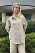 Льняная рубашка женская Beige 4XL - изображение 2