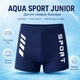 Плавки-боксеры детские для мальчика Aqua Sport Junior купальные шорты для бассейна и моря синие (105-120 см., XXL) - изображение 1