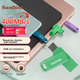 Мобільний флеш-накопичувач SanDisk 512 ГБ Type-C USB 3.2 DDC3 зеленого кольору, швидкість читання до 400 МБ/с, автоматичне резервне копіювання, подвійне використання для телефону та комп'ютера, велика ємність з двома інтерфейсами - зображення 4