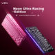 Механическая клавиатура VGN Neon Ultra Gaming Edition с магнитными осями, кастомная механическая клавиатура RT Esports, 81 клавиша, проводная, с возможностью горячей замены переключателей Tianba, розово-синий градиент. - изображение 4