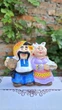 Декоративная фигура, копилка, декор для сада или дома Кум и солоха с варениками - изображение 1
