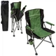 Туристический складной стул зеленый с 2 подлокотниками подстаканником и 2 карманами крепкий каркас до 120 кг — для кемпинга пикника и рыбалки - изображение 3