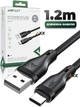 Дата кабель USB-C to USB-A кабель для заряджання телефона, для передавання даних у тканинному нейлоновому обплетенні 1.2м 3A AceFast - зображення 1
