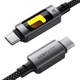 Дата кабель USB-C to USB-A кабель для заряджання телефона, для передавання даних у тканинному нейлоновому обплетенні з градієнтною підсвіткою 1.2m 60W 3A AceFast Black - зображення 5