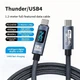 Кабель USB-C 4.0 240W Thunderbolt 4 (40 Гбіт/с) 8k 60hz для MacBook Pro|Air|M1|M2|M3|M4 LED - изображение 2
