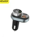 FM-трансмітер AWEI C-843 з Bluetooth 5.0, MP3, USB+USB-C Black (C843) - зображення 1