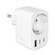 Зарядний пристрій Puro 30W Power Delivery з вилкою і розеткою Schuko 2x USB-C + 1x USB-A White (8018417500282) - зображення 1