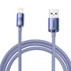 Кабель Baseus Crystal Shine USB-A to Lightning 2m Purple (CAJY000105) - зображення 1