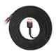 Кабель Baseus Cafule USB-A to USB-C 3m Black/Red (CATKLF-U91) - зображення 8