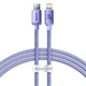 Кабель Baseus Crystal Shine USB-C to Lightning 1.2m Purple (CAJY000205) - зображення 1