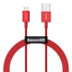Кабель Baseus Superior Series Fast Charging USB-A to Lightning 1m Red (CALYS-A09) - зображення 1