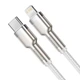 Кабель Baseus Cafule Metal PD USB-C to Lightning 2m White (CATLJK-B02) - зображення 3