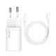 Сетевое зарядное устройство Baseus Super Silicone PD 20W USB-C with USB-C to Lightning Cable 1m White (TZCCSUP-B02) - изображение 1