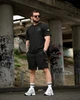 Летний комплект Stone Island LINER черный мужской футболка и шорты трикотаж пенье XL - изображение 1