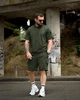 Летний комплект Stone Island LINER зеленый мужской футболка и шорты трикотаж пенье L - изображение 2