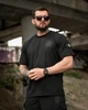 Летний комплект Stone Island LINER черный мужской футболка и шорты трикотаж пенье XL - изображение 7