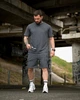 Летний комплект Stone Island LINER серый мужской футболка и шорты трикотаж пенье XL - изображение 4