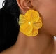 Женские сережки "Цветы" 6.5см Fashion jewelry Желтые - изображение 1