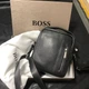 Чоловіча шкіряна сумка Hugo Boss чорного кольору - изображение 3