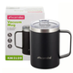 Термокружка Kamille KM-2159 360 мл из нержавеющей стали, soft-touch, с ручкой, черная - изображение 1