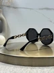 Солнцезащитные очки Versace MOD 4395 534587 - большие черные с золотом, линза Grey, орнамент Greca, женские, - изображение 5