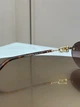 Солнцезащитные очки Tiffany & Co TF3104D бесправные овальные золотые, коричневая линза, черепаховые дужки, женские, - изображение 7