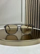 Сонцезахисні окуляри Tom Ford FT1022 сірі прозорі авіатор, коричнева лінза, подвійний міст, унісекс, - зображення 2