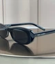 Сонцезахисні окуляри Saint Laurent SL 557 Shade чорні овальні ацетатні вузькі, темна лінза, жіночі, - зображення 3